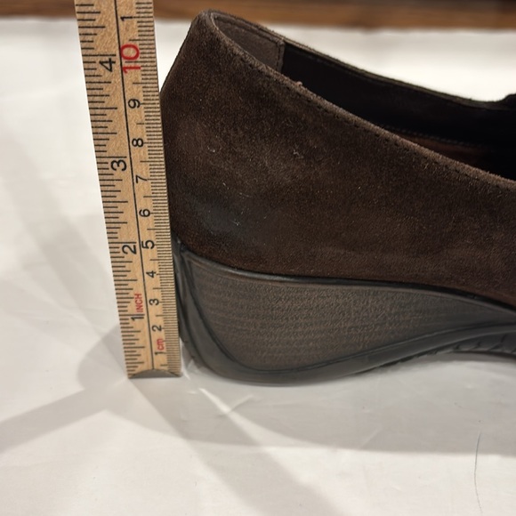 Aquatalia suede brown slide on wedge‎ loafer shoes size 7.5 - Picture 17 of 17